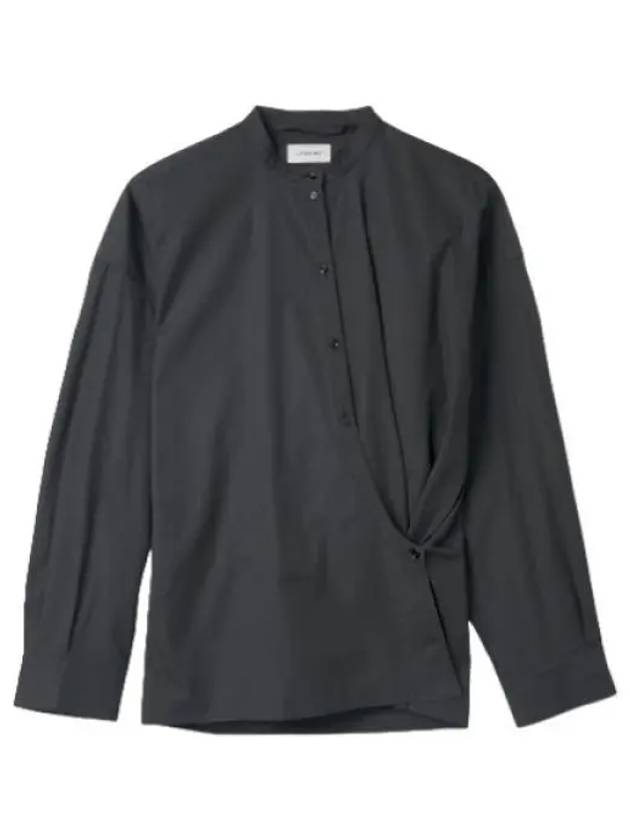 Officer Collar Twisted Shirt Squid Ink - LEMAIRE - BALAAN 1