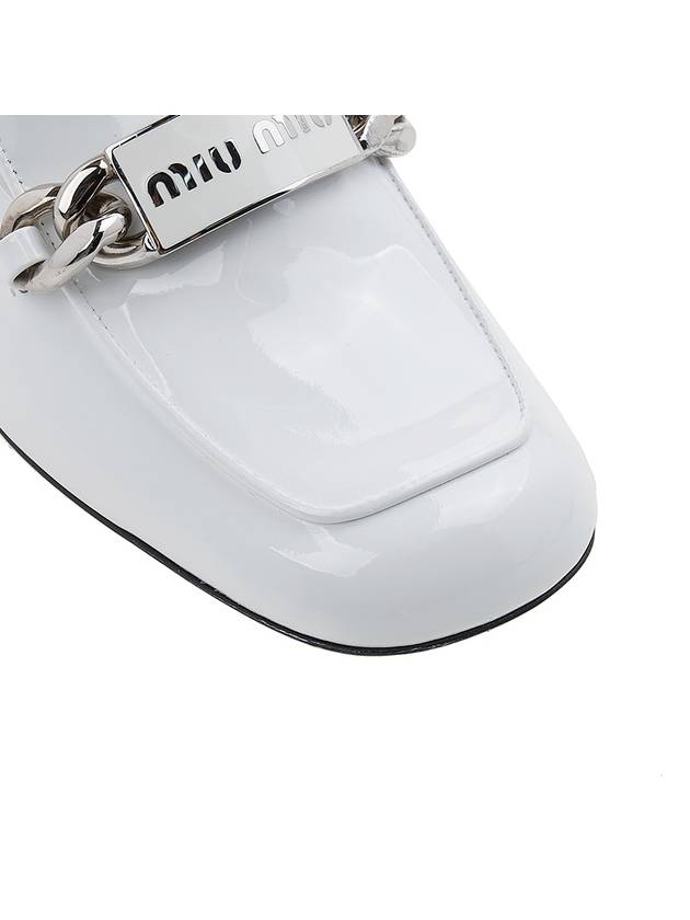 Women's Logo Patent Leather Pumps White - MIU MIU - BALAAN 10