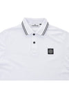 Stretch Cotton Pique Short Sleeve Polo Shirt White - STONE ISLAND - BALAAN 4