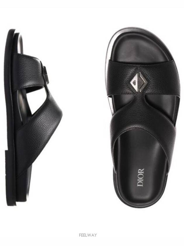 Alias CD Diamond Double Band Sandals Black - DIOR - BALAAN 4