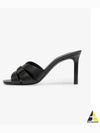 Tribute Leather Sandal Heels Black - SAINT LAURENT - BALAAN 2