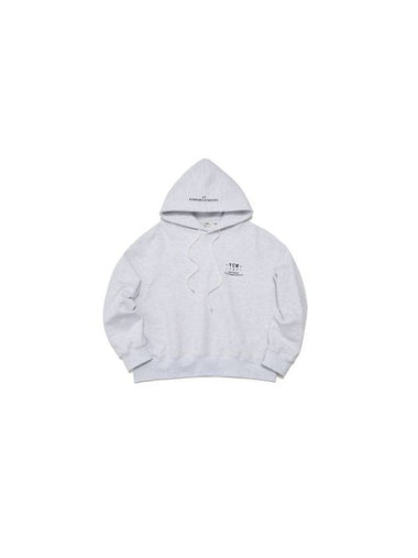 Glossy Logo Crop Hoodie Grey - YCW - BALAAN 1