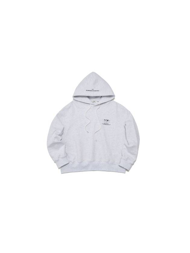 Glossy Logo Crop Hoodie Gray - YCW - BALAAN 2