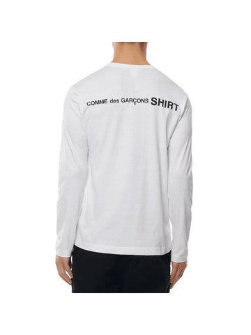 Back Logo Print Long Sleeve T-Shirt White - COMME DES GARCONS - BALAAN 1