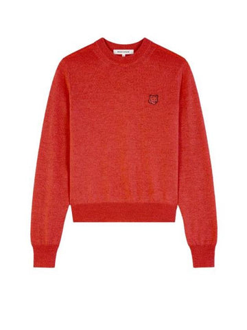 Bold Fox Head Wool Knit Top Red - MAISON KITSUNE - BALAAN 1