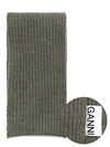 Wool Muffler Dusty Olive - GANNI - BALAAN 2