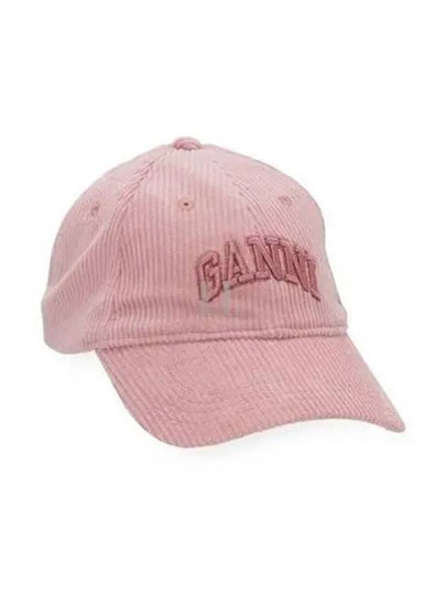 Embroidered Logo Corduroy Ball Cap Pink - GANNI - BALAAN 2