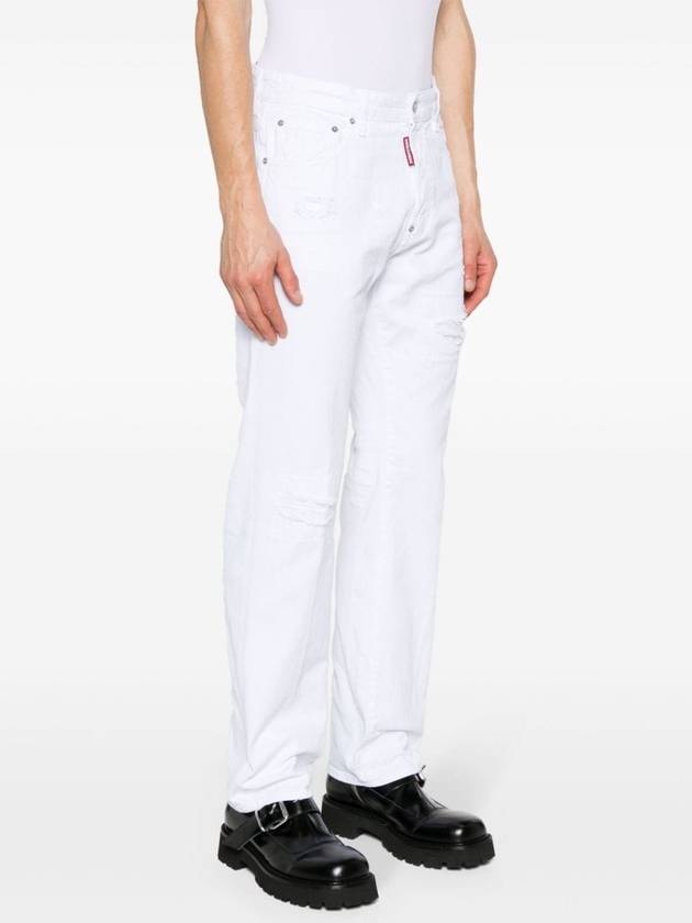 Denim Straight Pants S71LB1353STN833100 WHITE - DSQUARED2 - BALAAN 4