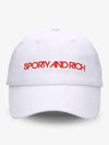 Embroidered Logo Cotton Ball Cap White - SPORTY & RICH - BALAAN 2