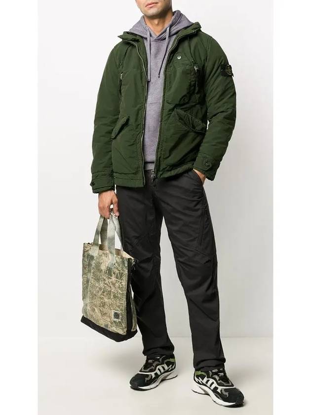 David Light TC Mircropile Hooded Jacket Dark Green - STONE ISLAND - BALAAN 3