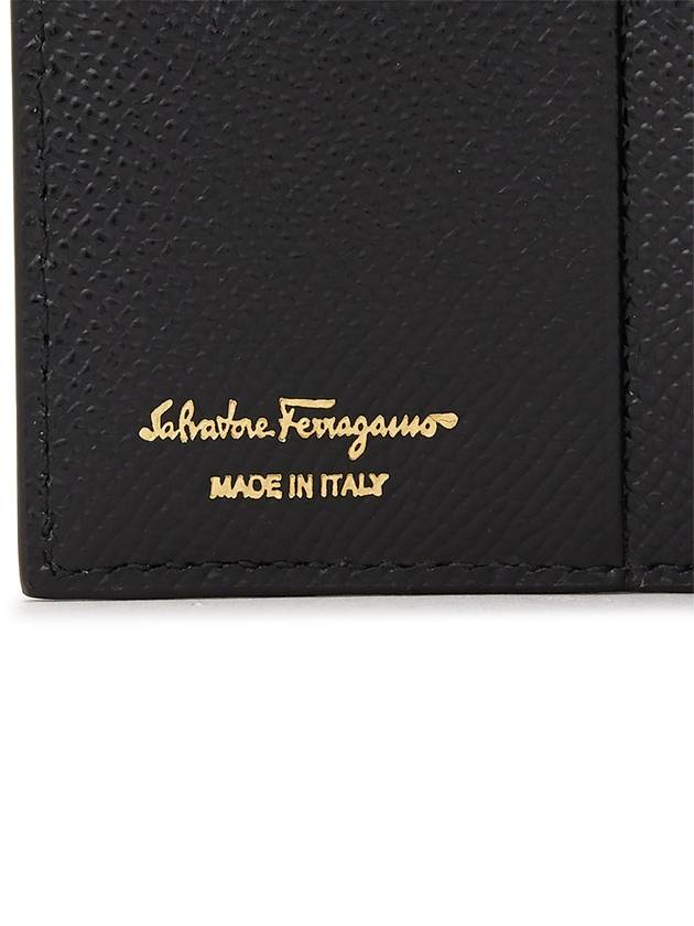 Gancini Compact Half Wallet Black - SALVATORE FERRAGAMO - BALAAN 9