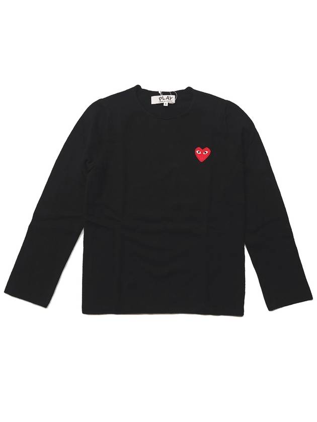 Red Heart Crew Neck Knit Top P1 N068 1 Black - COMME DES GARCONS - BALAAN 2