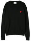 de Coeur Embroidery Crewneck Knit Top Black - AMI - BALAAN 4