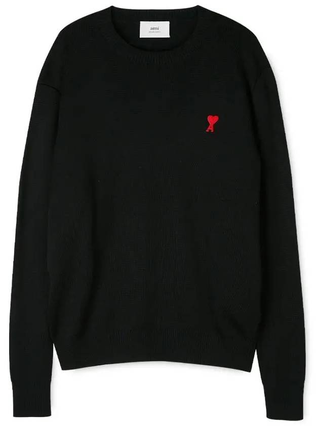 de Coeur Embroidery Crewneck Knit Top Black - AMI - BALAAN 4