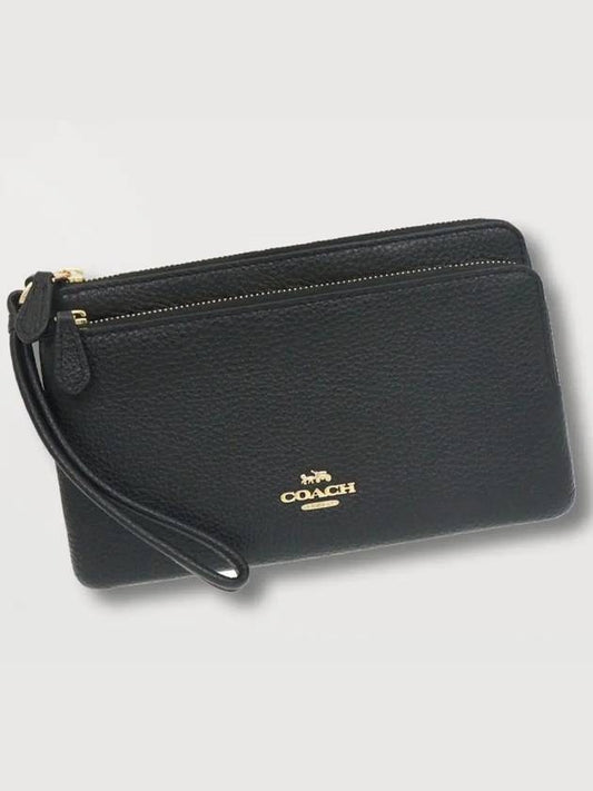 C5610 Double Zip Wallet in Black - COACH - BALAAN 1