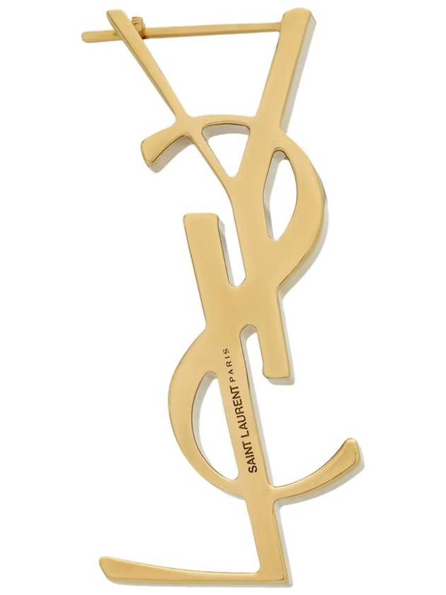 YSL Cassandre Single Metal Earrings Gold - SAINT LAURENT - BALAAN 3