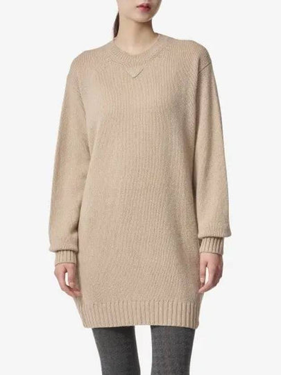 Oversized Knit Short Dress Camel - PRADA - BALAAN 2