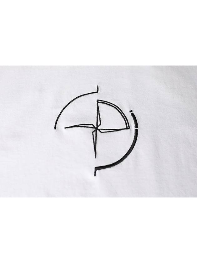 Men's Compass Embroidery Back Lettering Short Sleeve T-Shirt White - STONE ISLAND - BALAAN.