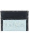 Debossed Logo Cotton Canvas Card Wallet Black Blue - BURBERRY - BALAAN 1