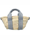 Sense Small Raffia Tote Bag Beige Blue - CHLOE - BALAAN 4