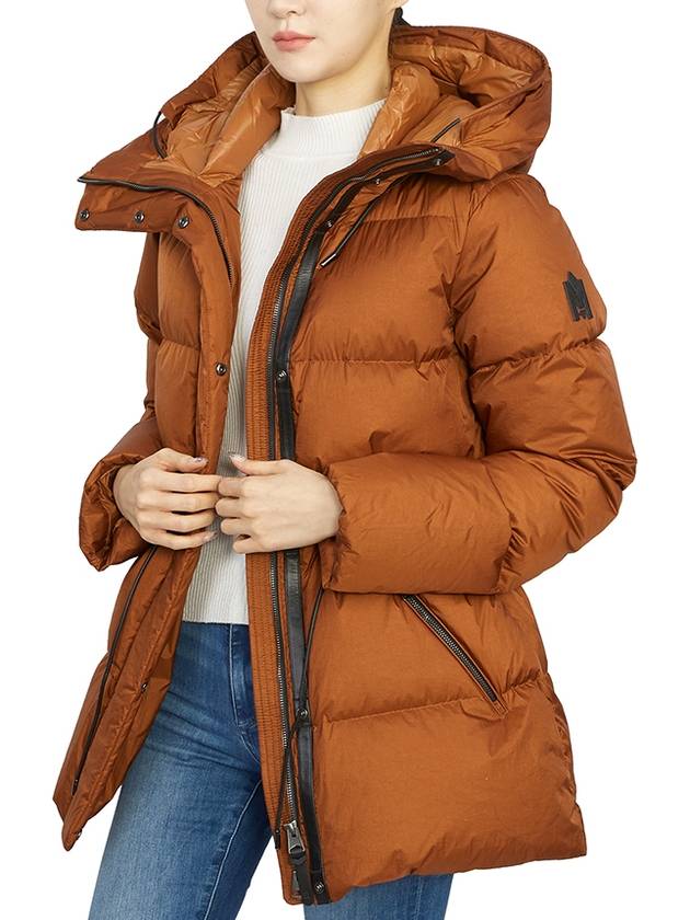 FREYA COGNAC Women s Hooded Padded Jumper Jacket Relaxed Fit - MACKAGE - BALAAN 8