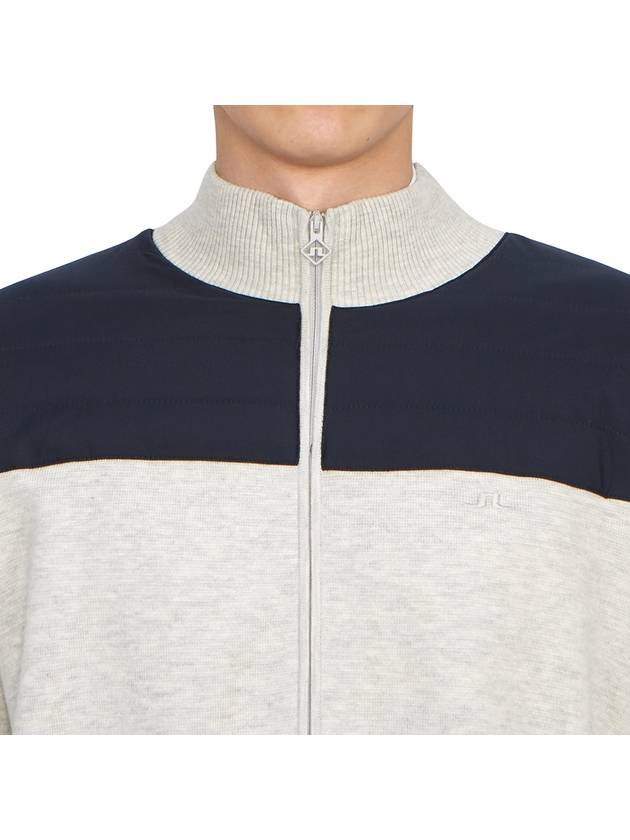 Bridge Hybrid Knit Sweater Light Grey Melange - J.LINDEBERG - BALAAN 8