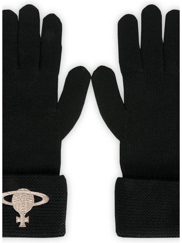 Logo Knit Gloves Black - VIVIENNE WESTWOOD - BALAAN 3