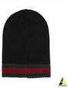 Web Wool Beanie Black - GUCCI - BALAAN 2