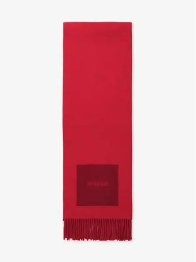 Logo Detail Fringe Muffler Red - JACQUEMUS - BALAAN 2