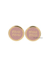 Enameled Metal Earrings Orchid Pink - MIU MIU - BALAAN 2