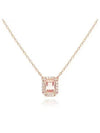 Una Octagon Cut Crystal Pendant Necklace Pink Rose Gold - SWAROVSKI - BALAAN 2