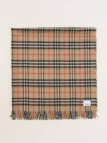 Kids Check Cashmere Muffler Beige - BURBERRY - BALAAN 1