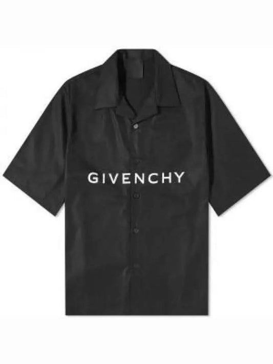 Poplin Hawaiian Short Sleeve Shirt Black - GIVENCHY - BALAAN 2