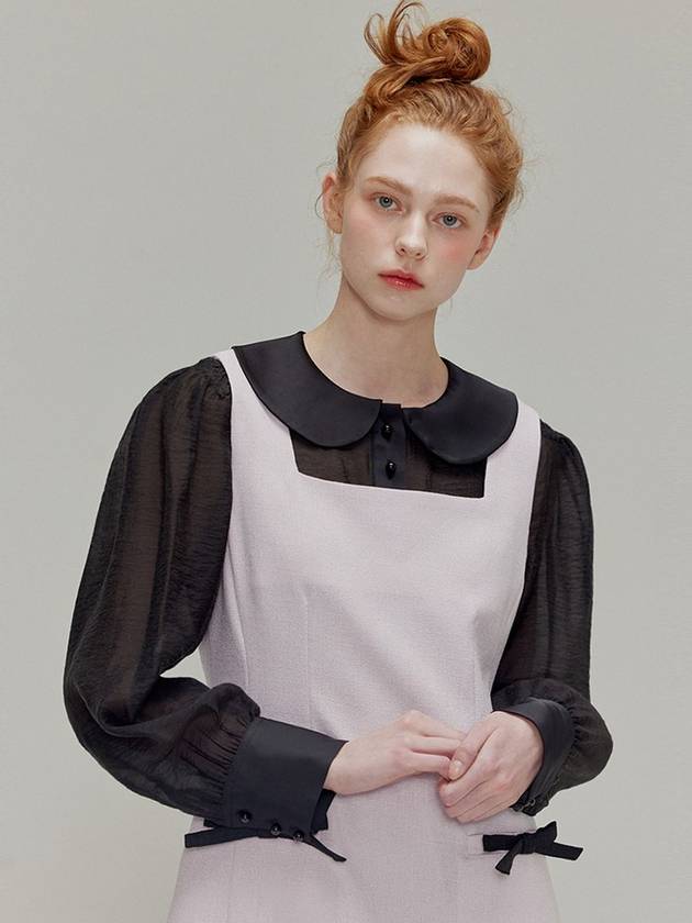 Round collar see through blouse Black - OPENING SUNSHINE - BALAAN 1