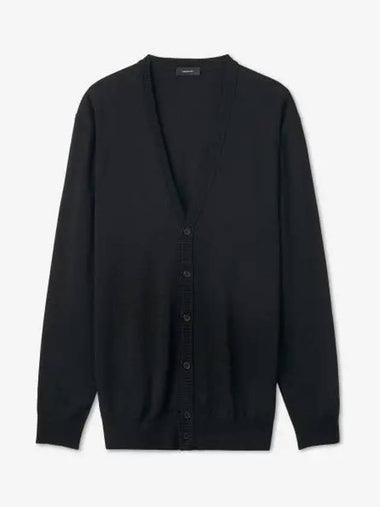 Merino Wool Cardigan Black W4038PCBLK - WARDROBE.NYC - BALAAN 1