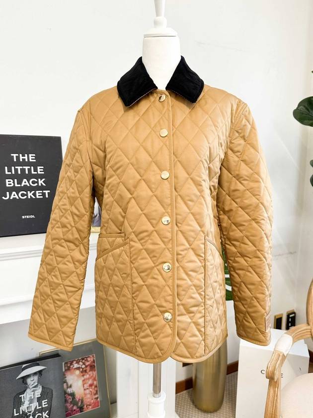 Corduroy Collar Diamond Quilted Jacket Brown - BURBERRY - BALAAN 2