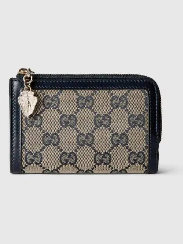 GG Canvas Mini Half Wallet Beige Blue - GUCCI - BALAAN 2