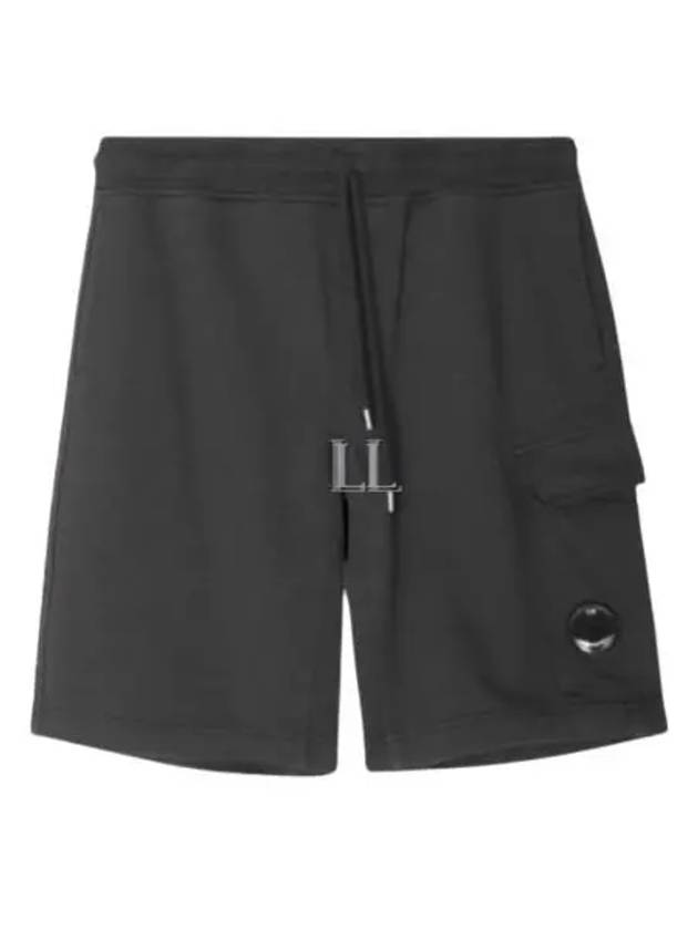 Men's Diagonal Cotton Track Shorts Black - CP COMPANY - BALAAN 2