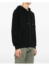 Light Fleece Zip Up Hoodie Black - CP COMPANY - BALAAN 3