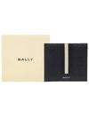 Striped Leather Half Wallet Black - BALLY - BALAAN 6