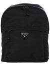 Triangle Logo Nylon Backpack Black - PRADA - BALAAN 2