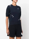 Embroidered Flower Dolman Short Sleeve T-Shirt Navy - THOM BROWNE - BALAAN 5