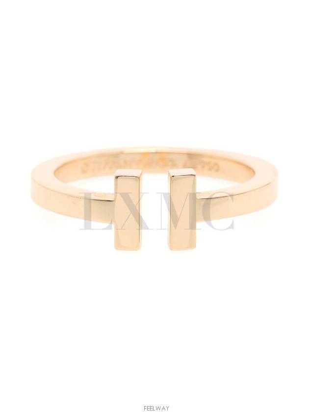 Tiffany T Square Ring Rose Gold 18K Warranty No 21 - TIFFANY & CO. - BALAAN 1