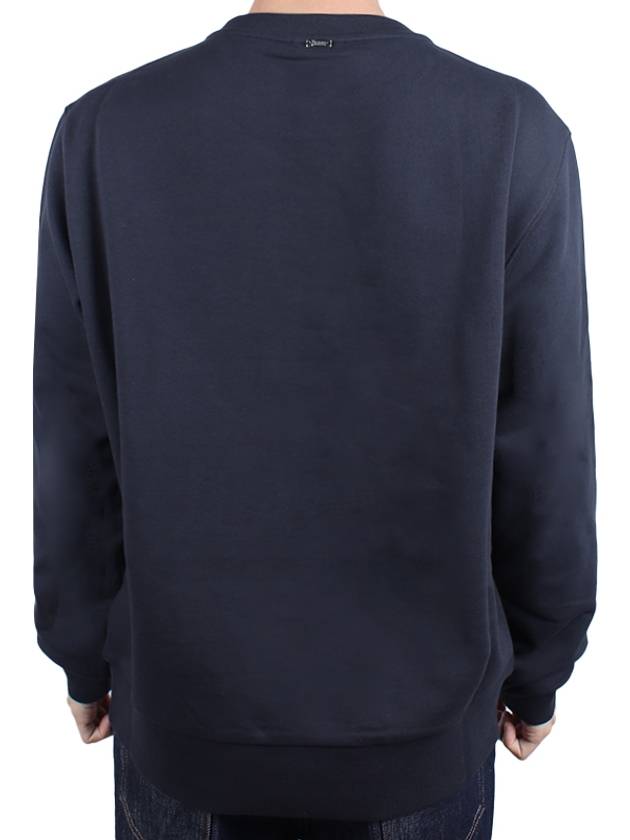 embroid logo crew neck sweatshirt navy - HERNO - BALAAN 6