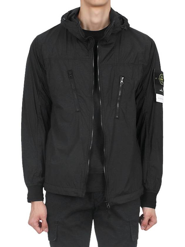 Skin Touch Nylon TC Hooded Jacket Black - STONE ISLAND - BALAAN 4