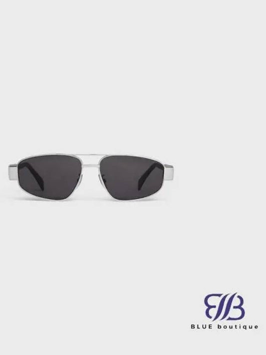 Triomphe 03 Sunglasses Metal Silver Smoke - CELINE - BALAAN 1