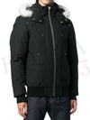 Men's Ballistic Bomber Jacket White Fox Fur Black - MOOSE KNUCKLES - BALAAN 5