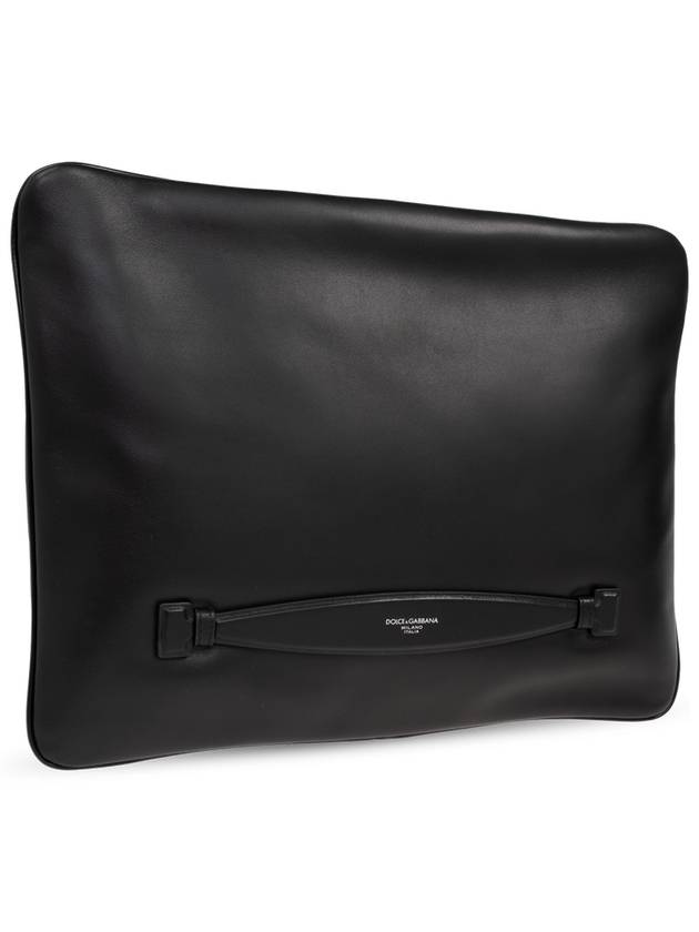 Dolce & Gabbana Leather Briefcase, Men's, Black - DOLCE&GABBANA - BALAAN 4