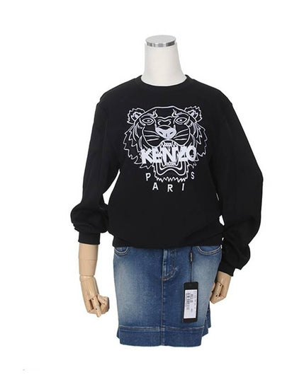 Logo Tiger Sweatshirt Black - KENZO - BALAAN 2