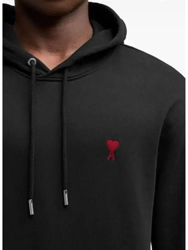 Red Heart Logo Classic Cotton Hoodie Black - AMI - BALAAN 6